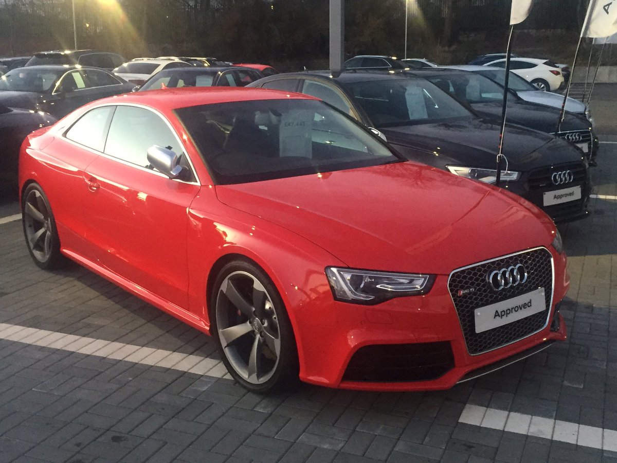 northeastaudi's tweet photo. The setting sun glistening on our best ever selection of used cars @ Newcastle Audi, including this stunning RS5! https://t.co/700xUWKMYm