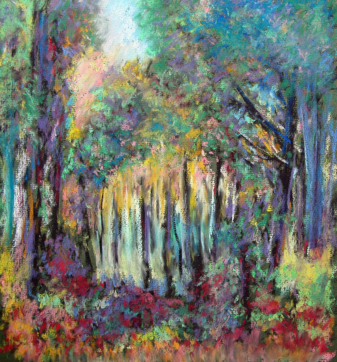 วาดด้วยสีพาสเทลบนกระดาษ