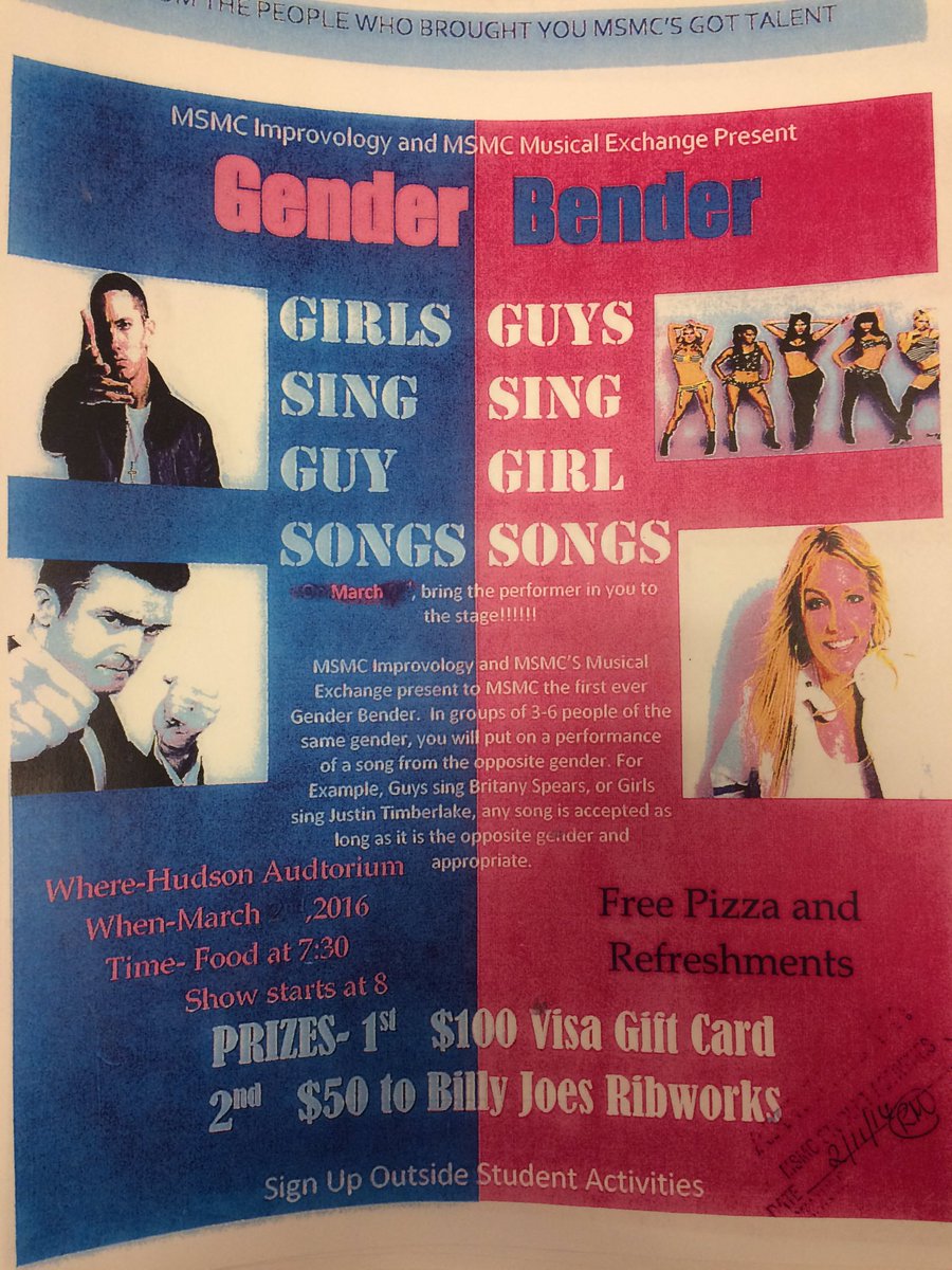 MSMCmusic's tweet photo. Don't miss out on one of the best events of the year. Gender Bender this Wednesday, doors open @ 7:30, Show @8 https://t.co/VxhOOm74lQ