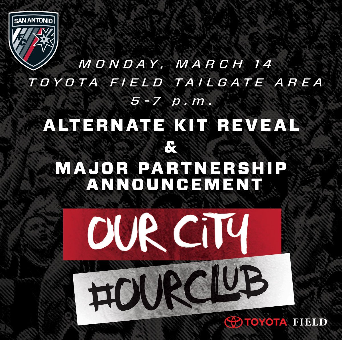 SanAntonioFC's tweet photo. Save The Date. See you Monday! #OurClub https://t.co/lkdIVrsani