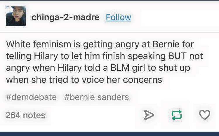 gurldujour's tweet image. #Interrupting is RUDE, saying #LetMeFinish is NOT. #FeelTheBern #HillNo