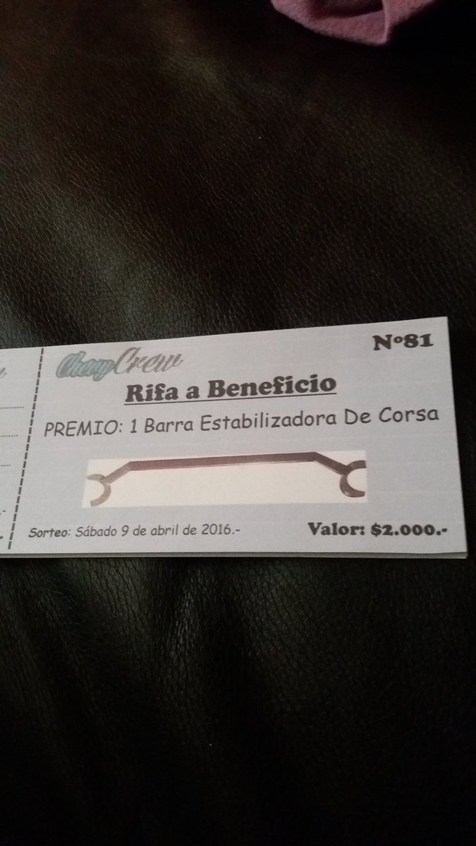 janny_loncon's tweet image. Número  a $2.000. Rifamos barra estabilizadora soyde valparaiso #ChevyCrew
