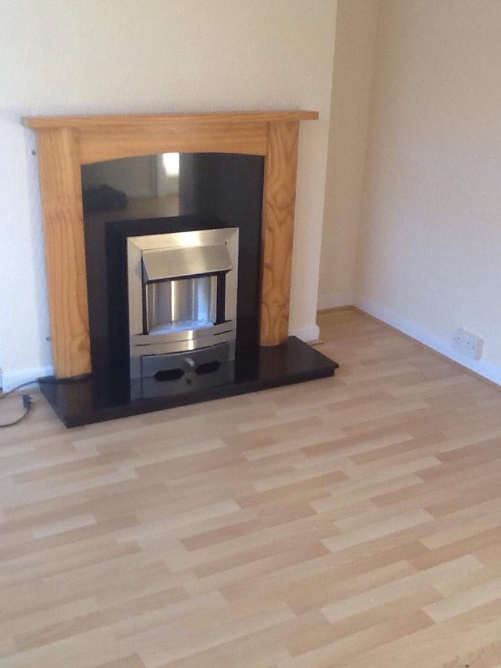 Laminate flooring and decoration in a rented property.
