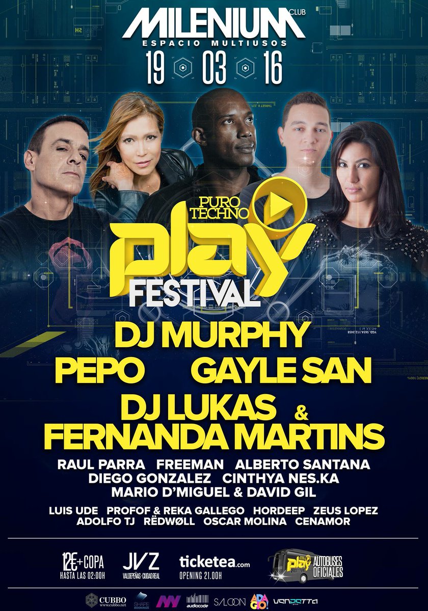 <a href="/originalpepo/">DJ PEPO</a> on <a href="/PLAYPuroTechno/">PLAY Puro Techno</a> at <a href="/milenium/">milenium</a> in Ciudad Real <a href="/djmurphybr/">DJ Murphy</a> <a href="/GayleSan_GSR/">Gayle San</a> @deejaylukas <a href="/DjFerMartins/">Fernanda Martins</a>