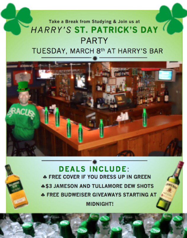 Come see us tomorrow! #HarrysBar 🍻☘
