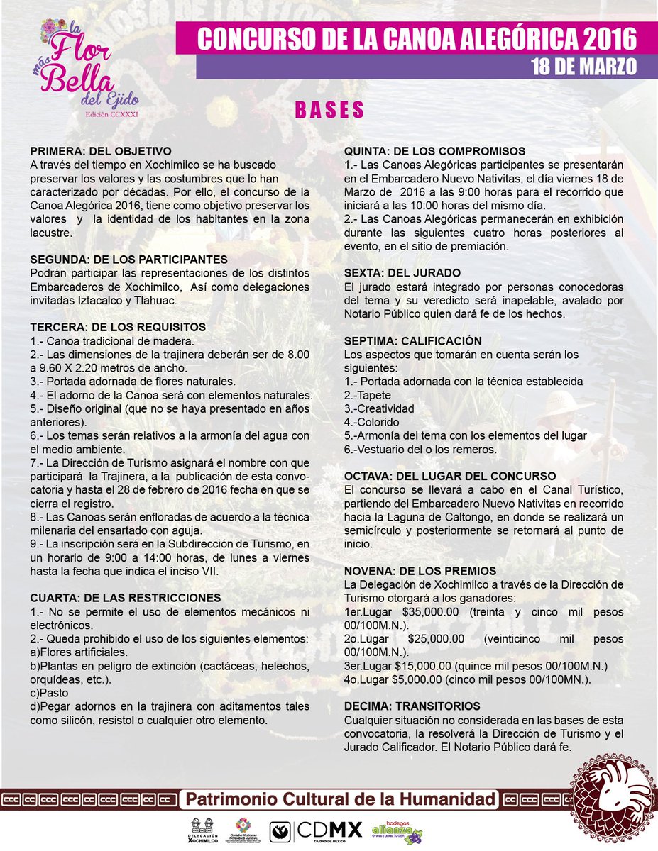 XochimilcoAl's tweet photo. La Delegación Xochimilco, invita al concurso de la Canoa Alegórica #ViveXochi https://t.co/IvwAuiaAJA