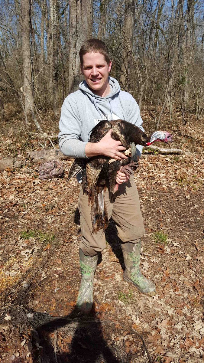 DrShortSpur's tweet photo. @LSUCollegeofAg M.S. student Landon and his first turkey capture! https://t.co/FMYAy7YW3h