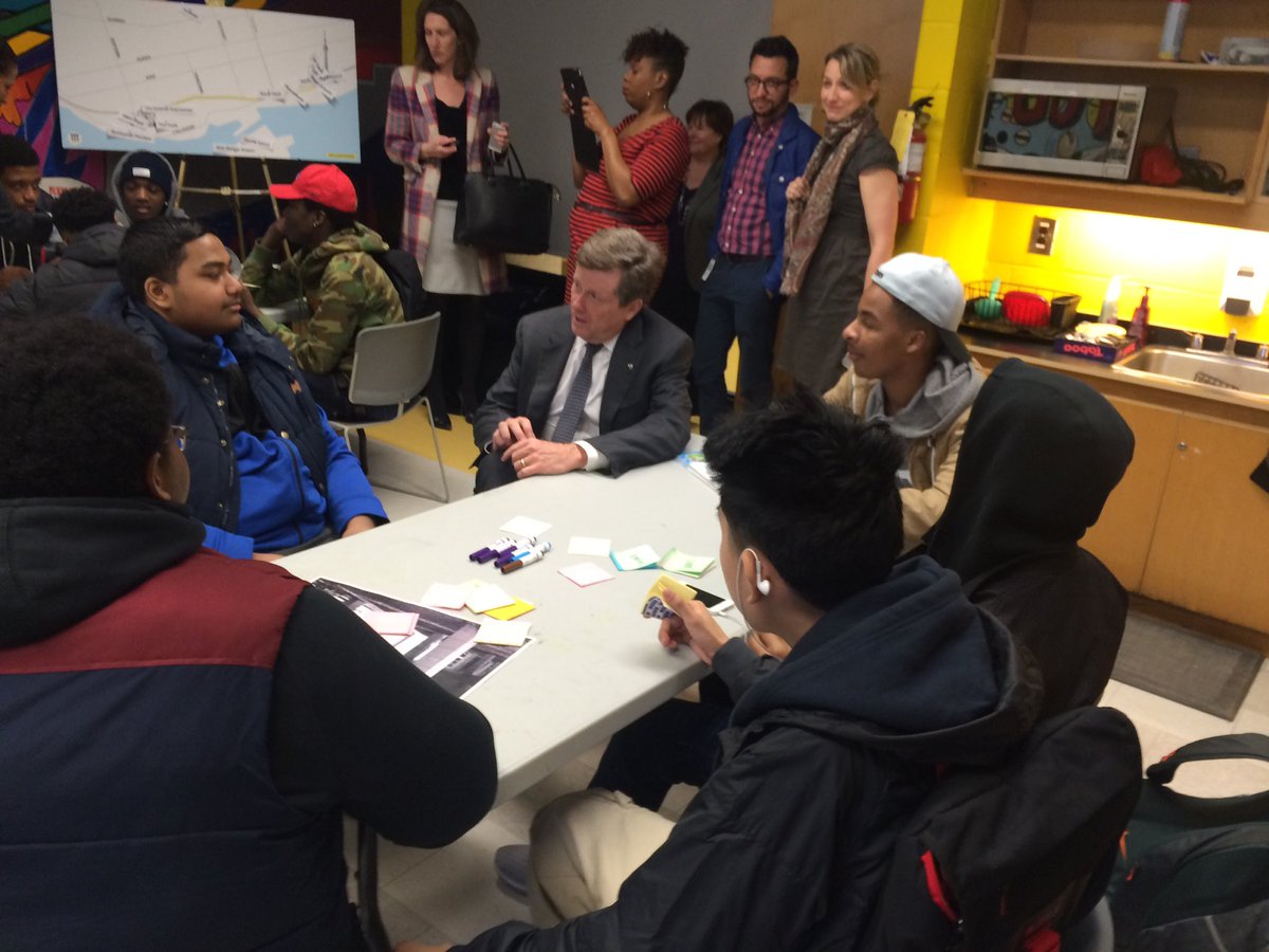 JohnTory's tweet photo. Brainstorming ideas for the @undergardiner with the #HarbourfrontCC youth group. #ReclaimTheName https://t.co/ltuNZgkNMu