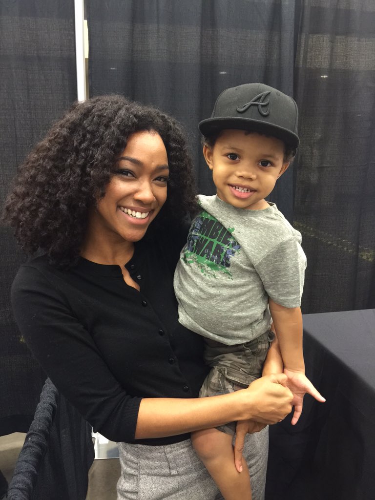 AceInTheWindow's tweet photo. My son with our friend, actress Sonequa Martin-Green, of #TheWalkingDead. #WSCDallas #WalkerStalkerDallas #Zombies https://t.co/Zr7EQm5DsF