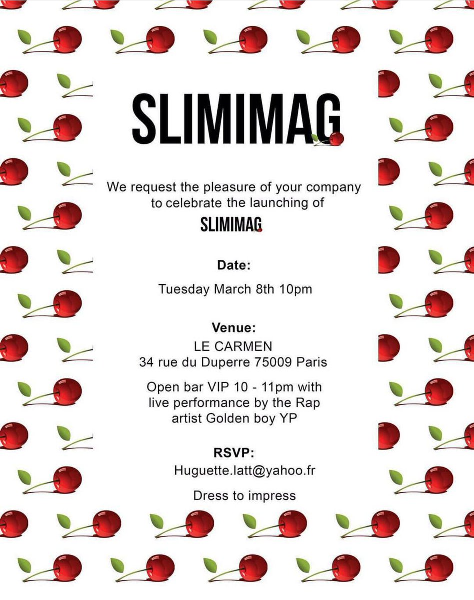 CarlosFiasco22's tweet photo. For everybody in #Paris for #ParisFashionWeek come out to the #SlimiMag event tomorrow night. Porformaning @YP_GBS https://t.co/B7wykB2TJs