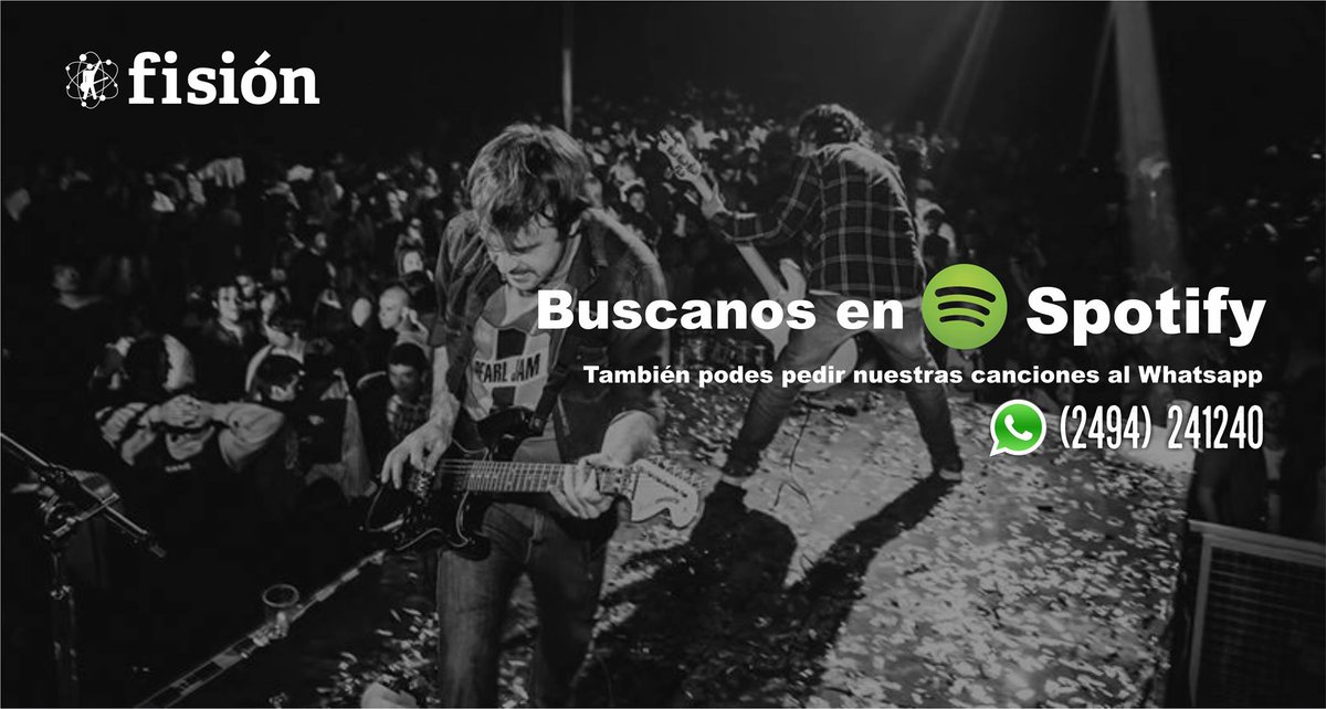 FisionOficial's tweet photo. Busca nuestra música en #Spotify o pedila al #whassapp 2494241240 :)
Nos vemos el sábado 02/04 en #niceto lado b!! https://t.co/6qP3tHCsx4