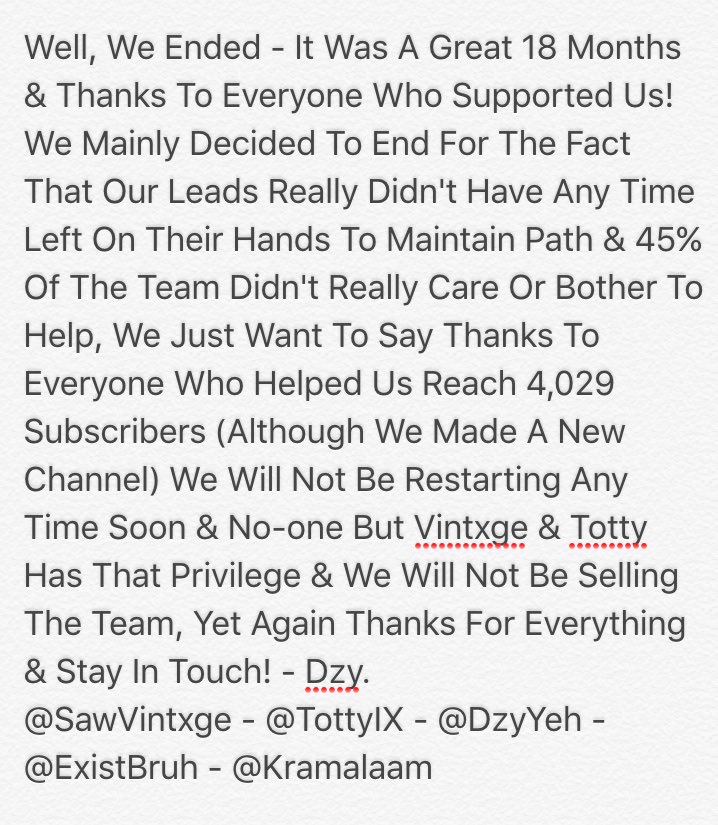 TheTeamPath's tweet image. Reason To Why We Ended &amp;amp; Little Thanks, Stay In Touch &amp;amp; Speak Soon! #FollowOurPath @SawVintxge @DzyYeh @TottyIX