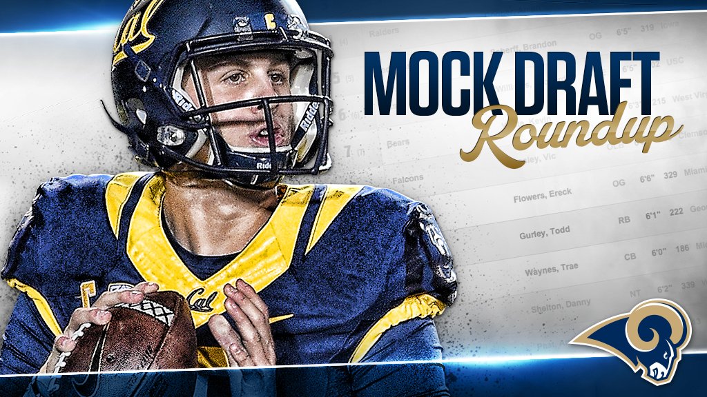 RamsNFL's tweet image. Top NFL analyst has Cal QB Jared Goff at No. 15 for the #Rams 

2016 Mock Draft Roundup | gora.ms/g6Y3e6