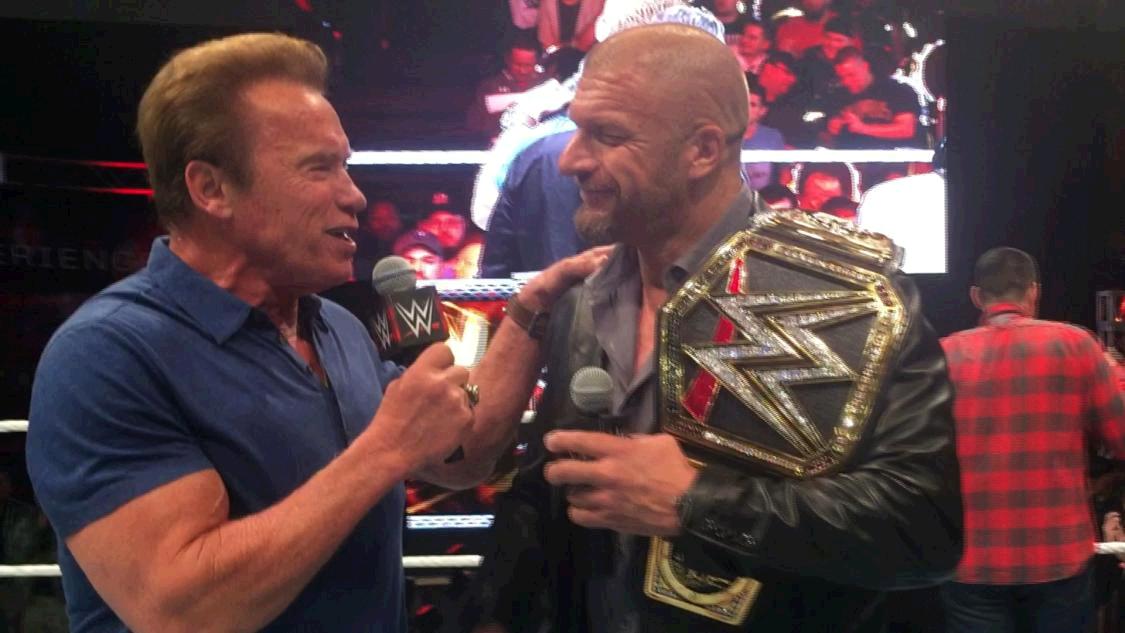 WWENXT's tweet photo. EXCLUSIVE: See the Q&amp;A held by @TripleH &amp; @Schwarzenegger during the @ArnoldSports Festival! https://t.co/3XgjQ0NyAl https://t.co/Xovkn1wUjT