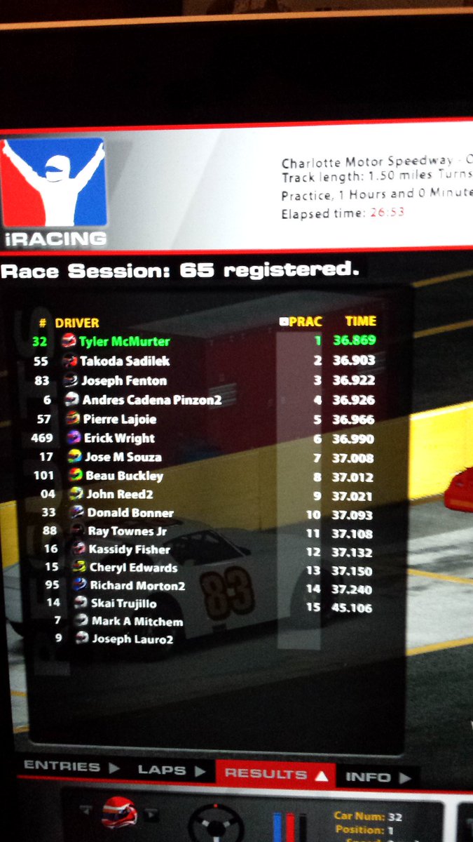 TylerMcMurter's tweet image. Love this game. @iRacing #LegendaryDriver