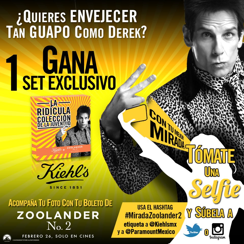 ParamountMexico's tweet photo. 1-Ve #HashtagZoolander2
2-Selfie con la app y tu boleto
3-Comparte
Gana con @Kiehlsmx
https://t.co/icBlJt63Cu https://t.co/64f3yqqgYU