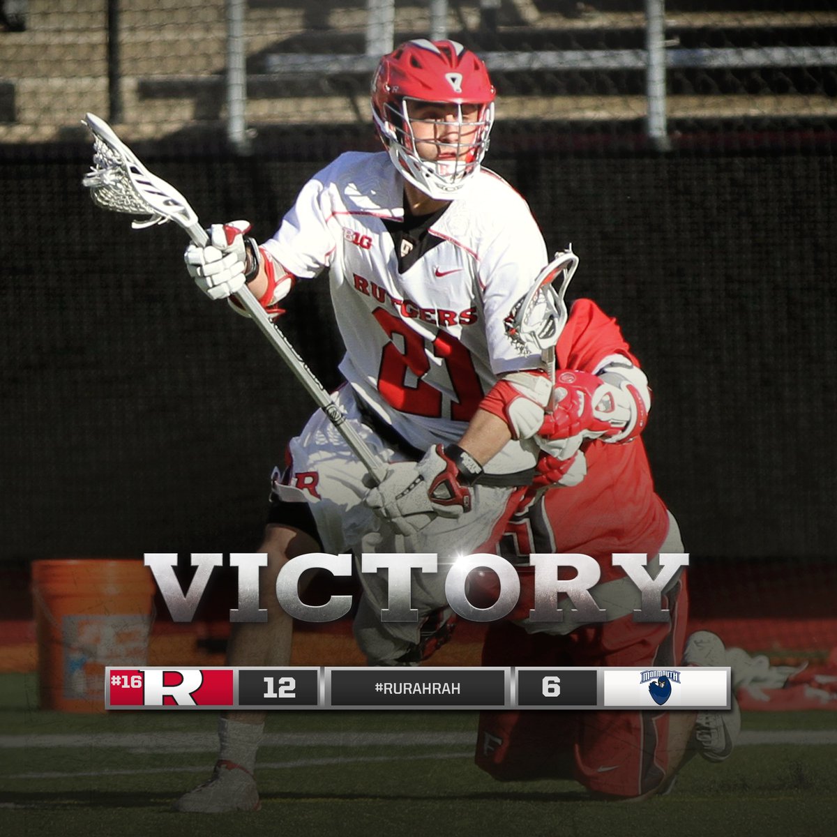 RUmlax's tweet photo. No. 16 #RUMLax improves to 5-0 for the first time since 2003 with a 12-6 win today at Monmouth! https://t.co/jOFlmxONRh