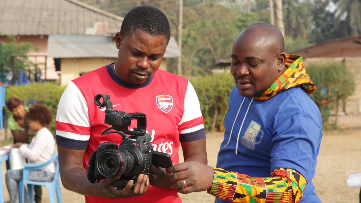 ADEBAYOTIJANIA's tweet photo. Adebayo Tijani and Afeez Eniola on IWALEWA set. https://t.co/U89FRRBxeZ