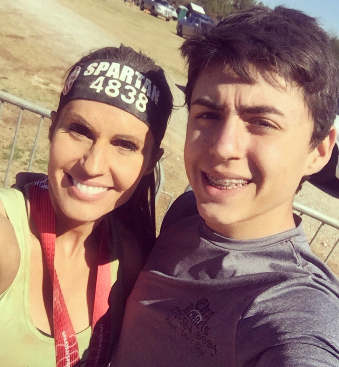 JillLynR's tweet photo. Nicholas and I at our first Spartan for 2016… https://t.co/Dqmgpb10HX