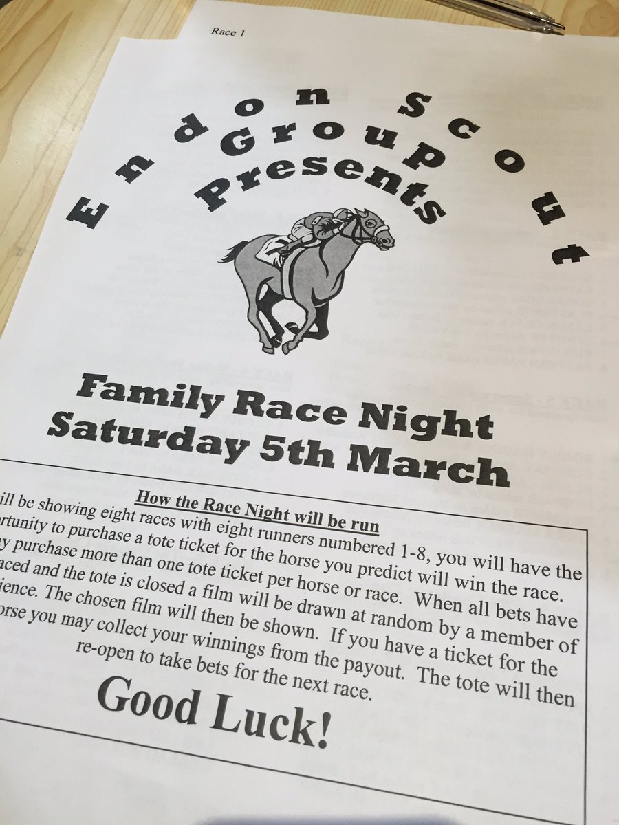 Fab night at Endon Scouts of <a href="/MoorlandsScouts/">Moorlands Scouts</a> Race Night! 🏇🏻#OnlyWonOneRace!