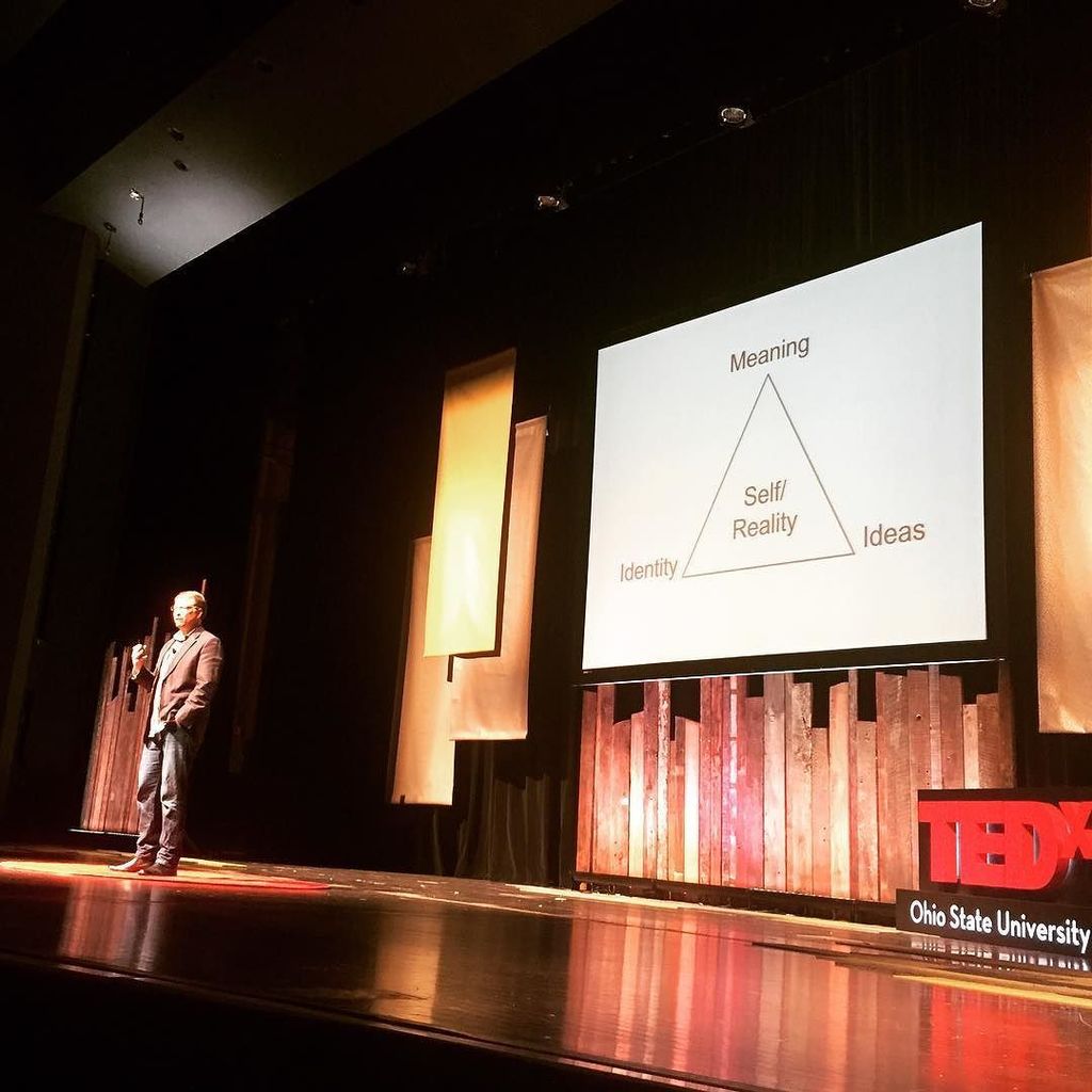OhioStateDesign's tweet image. John Carlarne on #meaninglessness #TEDxOhioStateU #reconstructingreality