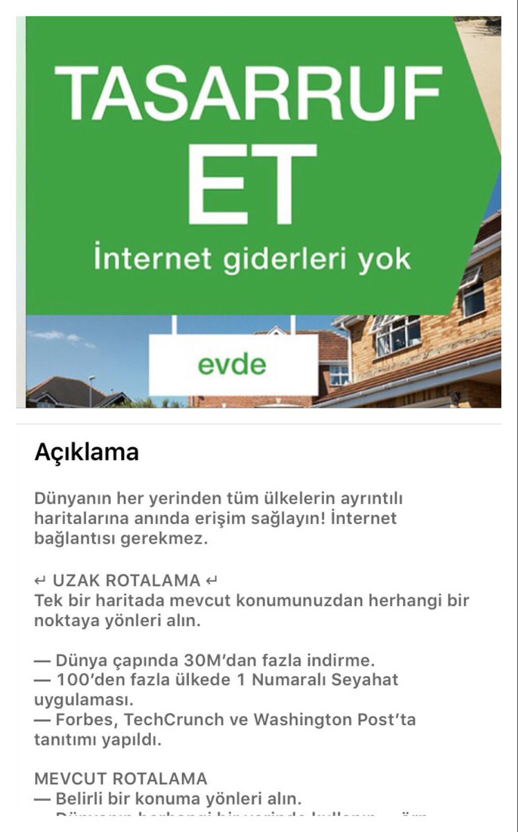 ucretsiz_app's tweet photo. MAPS.ME – Çevrimdışı Haritaları 12.99 TL yerine kısa bir süre için ÜCRETSİZ #Maps #Harita
https://t.co/M8HNkGL0az https://t.co/pTSOl3vgDS