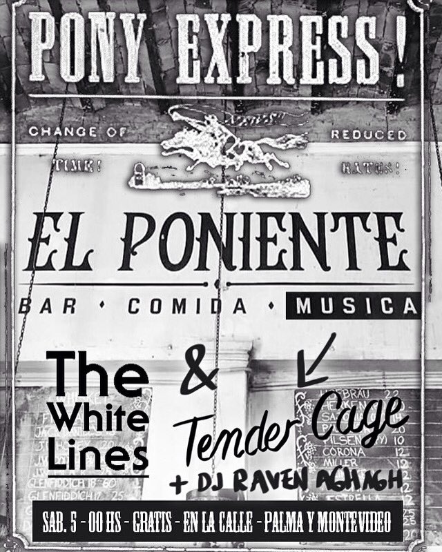 tendercagemusic's tweet photo. HOY! Gratis ao vivo en la calle de El Poniente con The White Lines y DJs! https://t.co/rK6Ei7PQIS