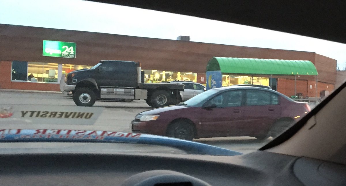Just gunna run to the store to grab some bread.... In my MONSTER TRUCK #really #overkill #compensating?