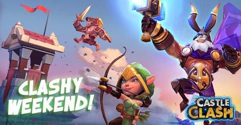 CastleClashIGG's tweet photo. Clashy weekend, everyone! We hope you're kicking back and relaxing! Where are you Clashing this weekend? https://t.co/4Bwq4tgavV