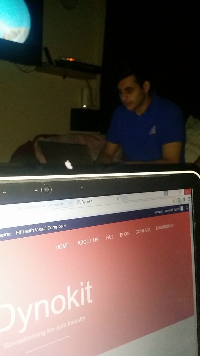 Dynokit's tweet photo. Working away midnight! @Dynokit @RyanAcademy #HackDCU #hackathon @hammad_kazmi @TalahIshfaq @ali_r787 https://t.co/Qf0d7P9gIv