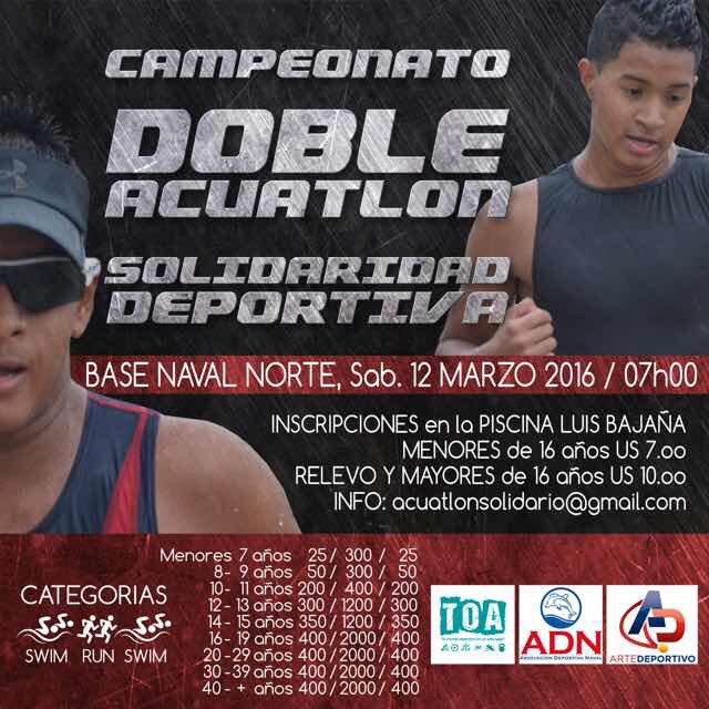 Toa_gye's tweet photo. ¿YA TE INSCRIBISTE? Recuerda que puedes hacerlo sólo o con un compañero en RELEVOS! No te lo pierdas🏊🏃🏊 #SwimRunSwim https://t.co/P1fF7k5wVZ