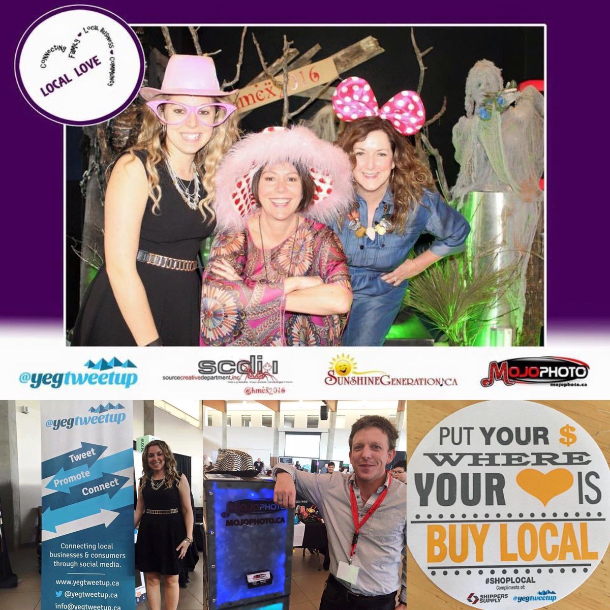 enviromichele's tweet photo. Fun photo? Most Definitely @mojophotoca ! Great #locallove event @YEGTweetup @KimmieQ10 Right @SalesDiva ? #shpk https://t.co/yoeJFomqWt