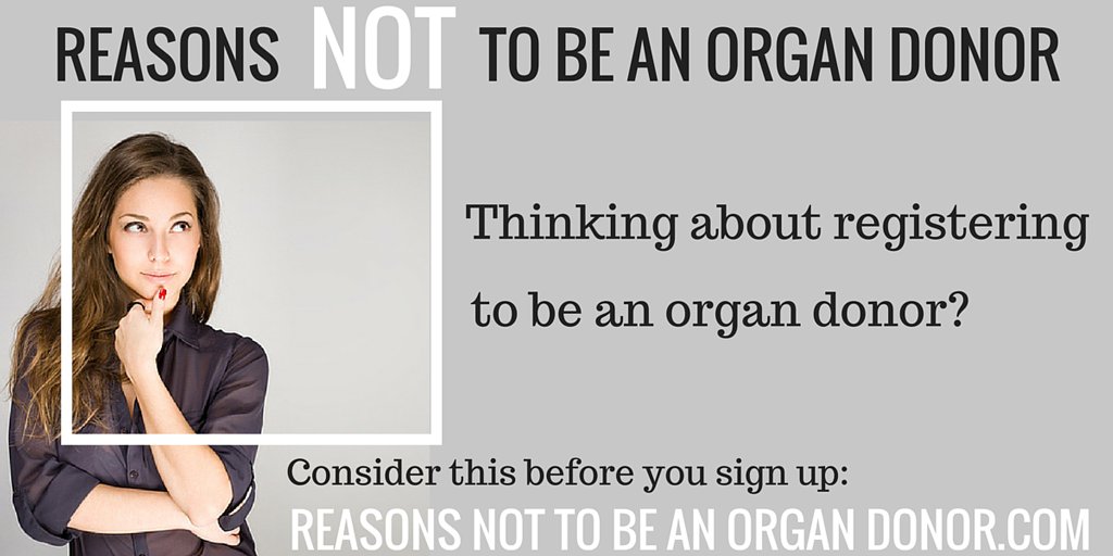AHNtoday's tweet photo. Learn the reasons not to become an #organdonor at: https://t.co/TA7GujOUlV #KnowDonation #DonateLife https://t.co/l7Jh0qS1gv
