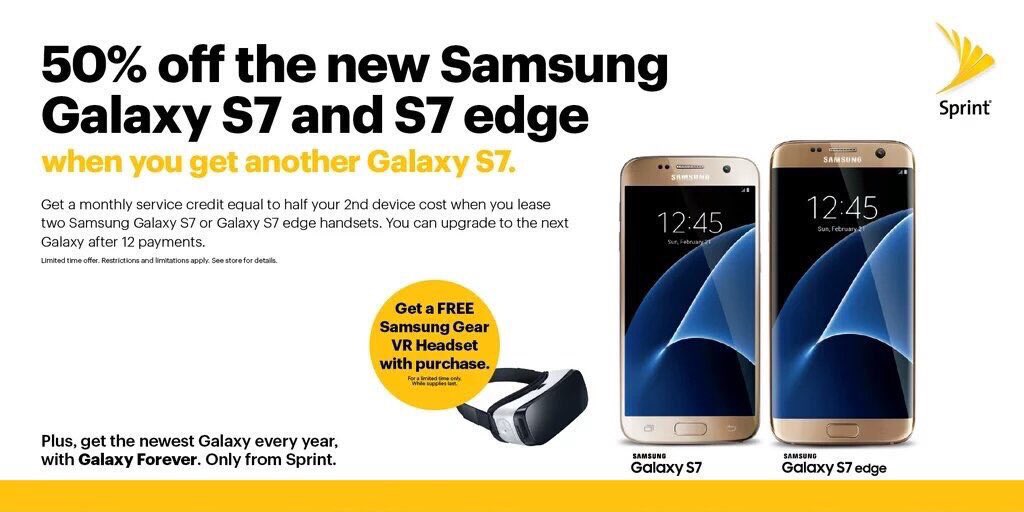 BPSprintStore's tweet photo. Get a free Samsung Gear VR Headset when you pre-order the GS7 or GS7 Edge from Sprint! #SprintWestGS7 #BaldwinPark https://t.co/Sn2kifYwAs