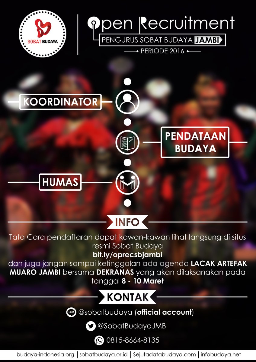 yuk bergabung bersama kami utk melestarikan dan mendata budaya2 Jambi :)
Jgn sampai budaya kita punah/diklaim #GSDB