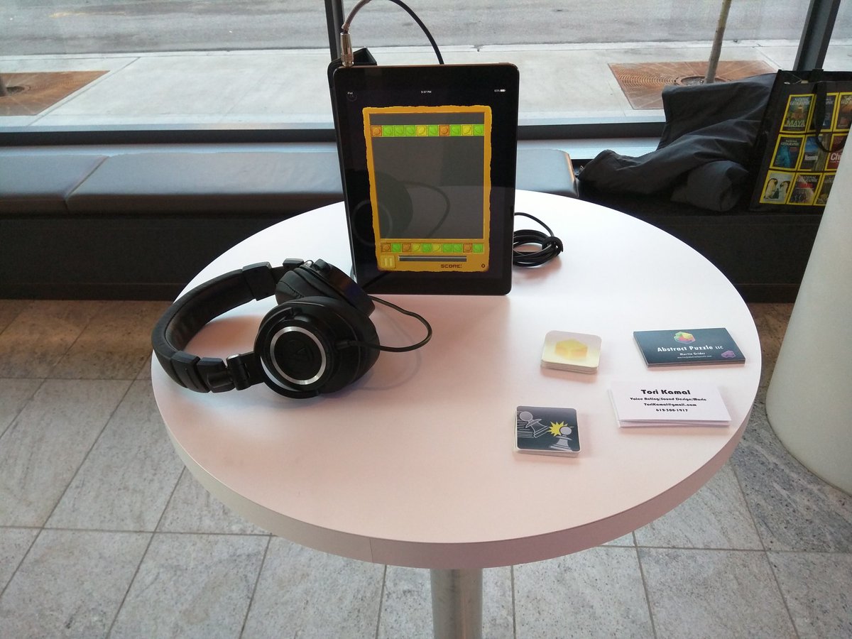 Getting ready for <a href="/GlitchMN/">GlitchMN</a> Playful Sounds event demoing audio for <a href="/abstractpuzzle/">Abstract Puzzle</a> game Oppo-Citrus.