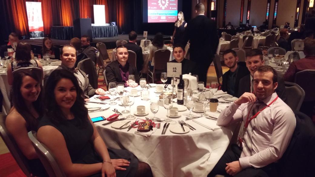 JoeyFyfe's tweet photo. Awards ceremony dinner! Congratulations to all competitors! #CEC2016 @LaurentianU https://t.co/26CFxljaP7
