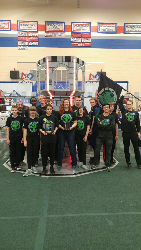 frc2605's tweet photo. Even though we didn't make it into the playoffs, we won the Judges Award! Thanks for a fantastic weekend!!#omgrobots https://t.co/dauMlCOH2q
