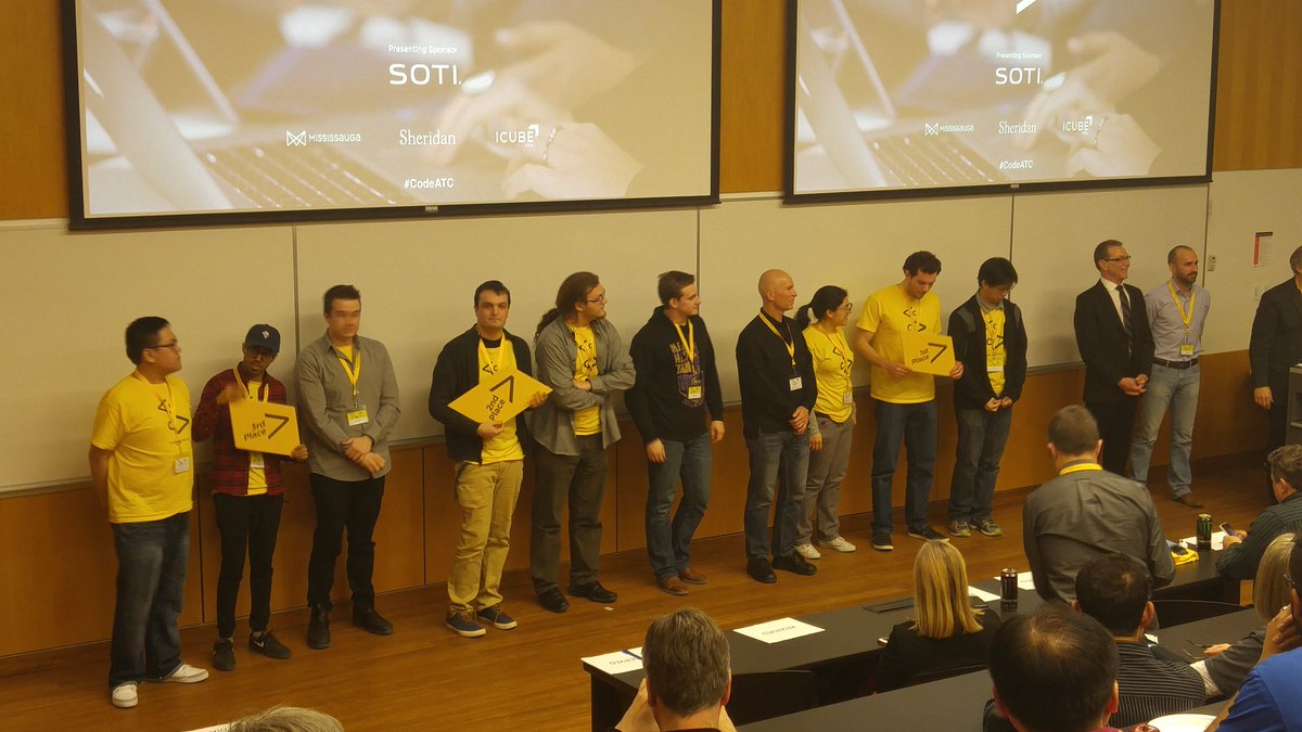 sheridancollege's tweet image. It was a tough decision for the judges but The Librarians walked away with first place. #CodeATC @citymississauga ^M