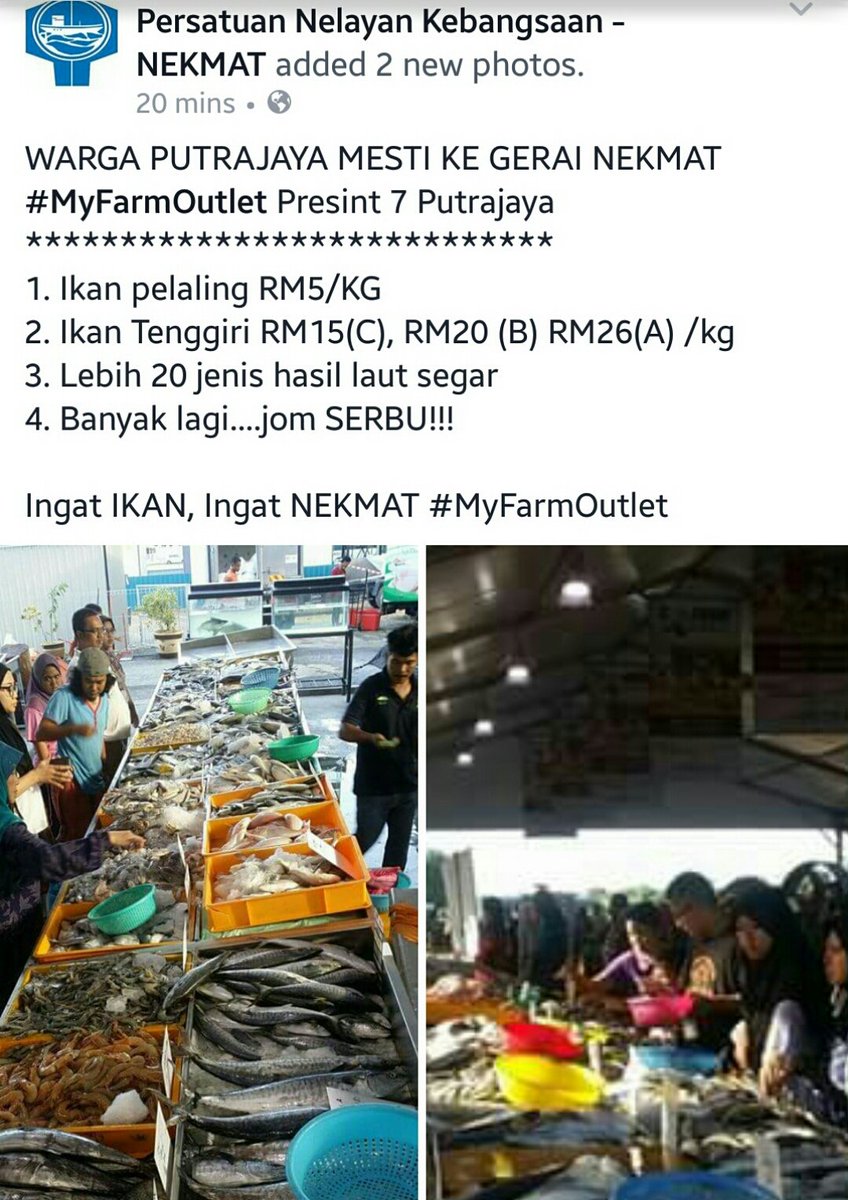 nekmatkl's tweet photo. TEMUI NEKMAT #MyFarmOutlet  Putrajaya. Jom!!!
@shaberyc @IsmailBakar60 @moa_gov @fama_moa @kayazlee https://t.co/iearnOv59s