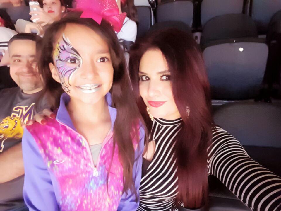 Here at the <a href="/spurs/">San Antonio Spurs</a> game with my wife &amp; daughter getting ready 2 watch our amazing McHi Steppers perform at half-time