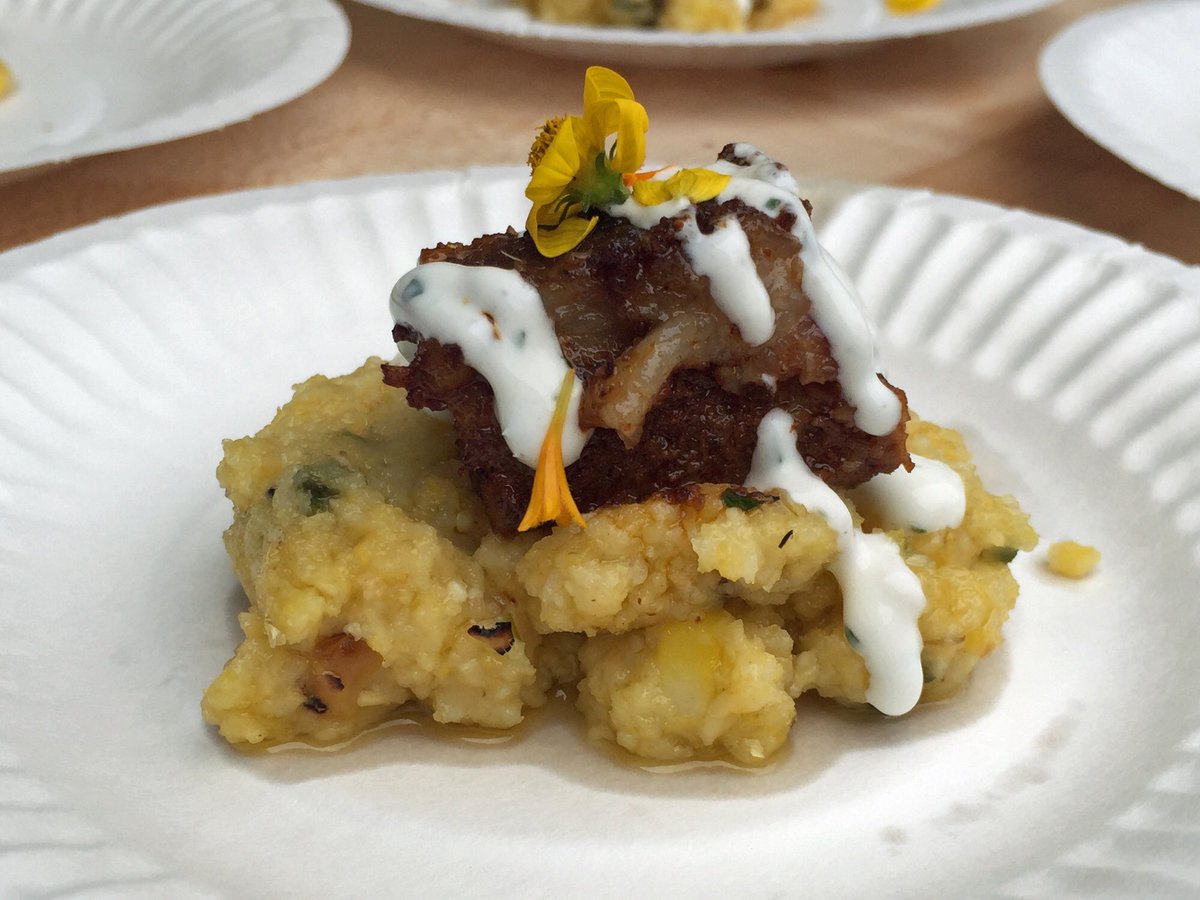 Ancho Glazed Wild Boar Belly with Roasted Corn Polenta &amp; Cilantro Lime Crema by <a href="/IconPhoenix/">ICONPhoenix</a>. #BestOf #DevouredPHX