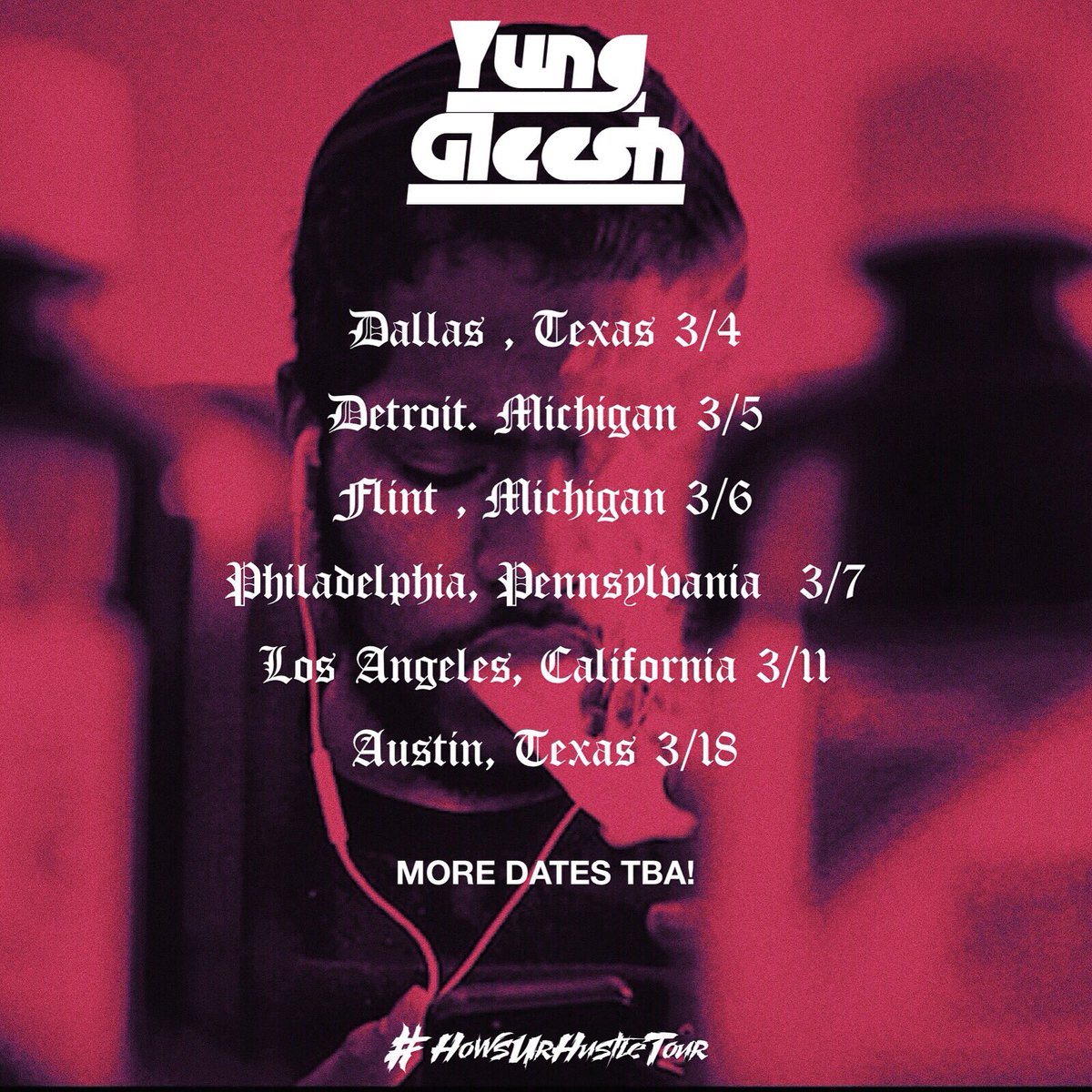 birdmanzoe's tweet photo. #HowsUrHustleTour #PhillyGleesh @yung_gleesh Monday March 7th, 2016 S/o @__Veli @TheFirePhilly https://t.co/O58UWB8xBv