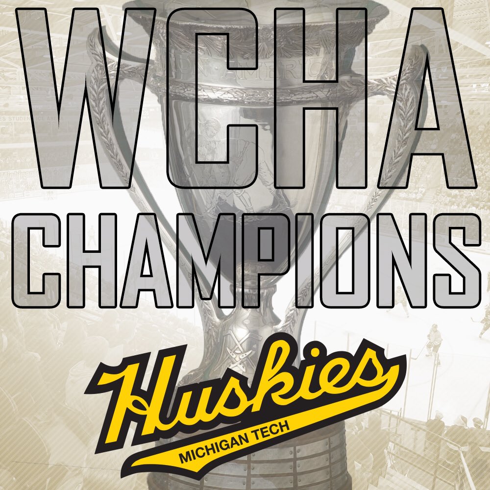 mtuhky's tweet photo. For the first time since 1976, we are WCHA champs! https://t.co/POWzFmyBmr
