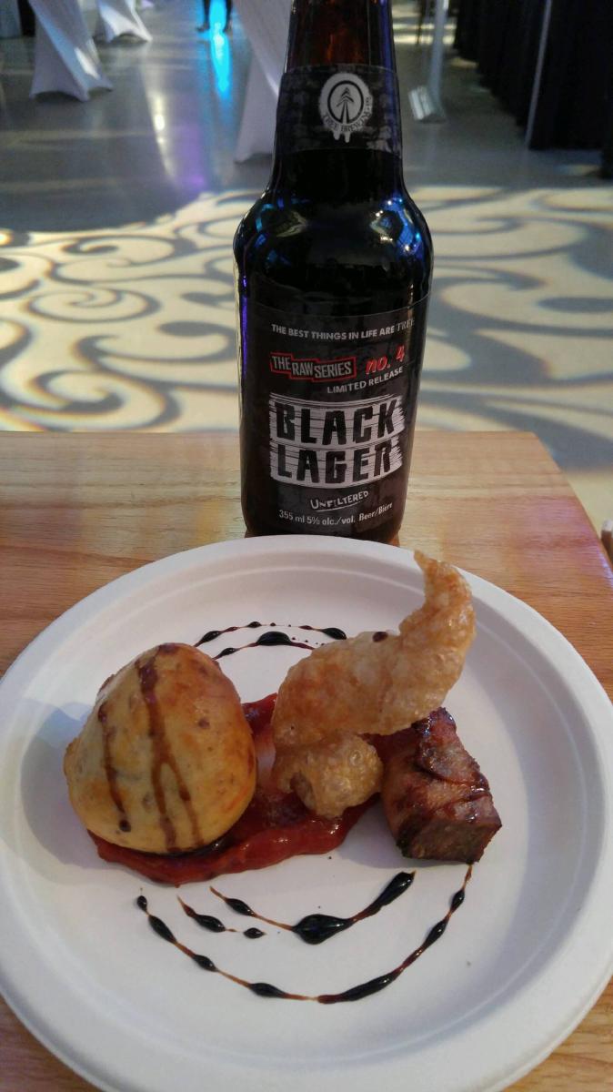 treebrewing's tweet photo. The perfect pairing at #DevourKelowna? We have it with our new RAW Series Black Lager and a creation from @stuychef https://t.co/zxYNGsw9xf