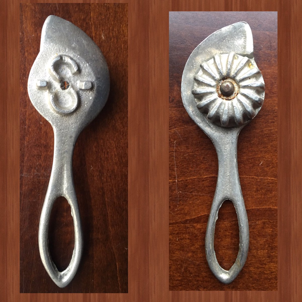 pie sealer Mid century retro 50's red wooden handle baking cooking wood handle kitchen utensil