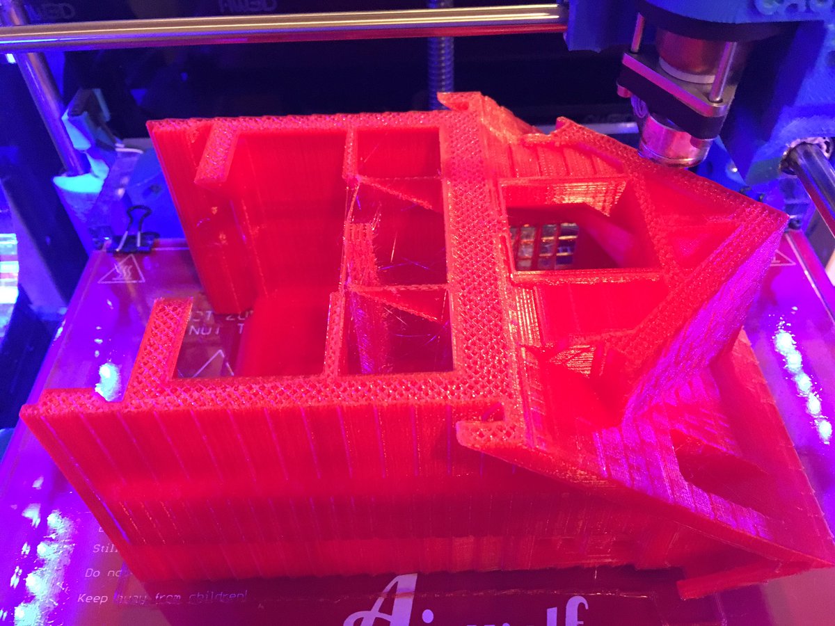 31+ hours for the body of the craftsman birdhouse and still going! #3Dprinting #@TonerPlastics #@airwolf3d