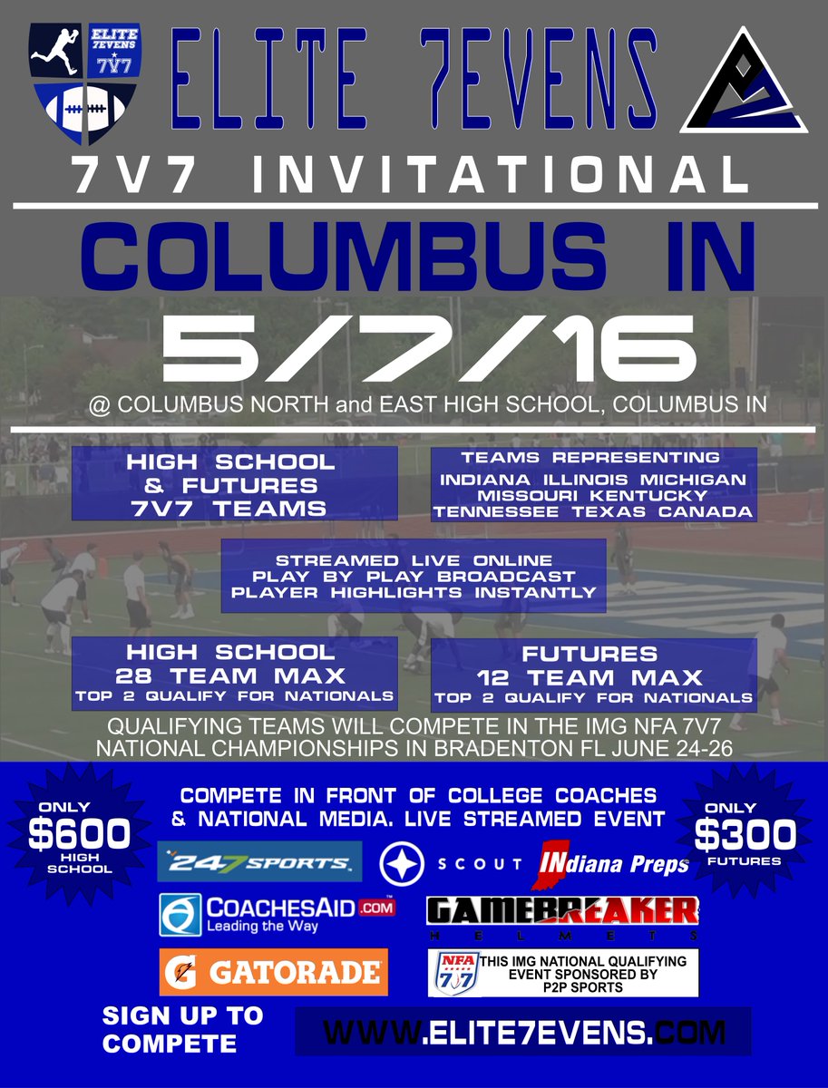 Elite7evens's tweet photo. Elite 7evens Tournament Series
4/9 Kansas City
5/7 Columbus IN
6/4-6/5 Austin TX
Register at https://t.co/CJ7jo2fv9z https://t.co/YWu0RcC0Sy