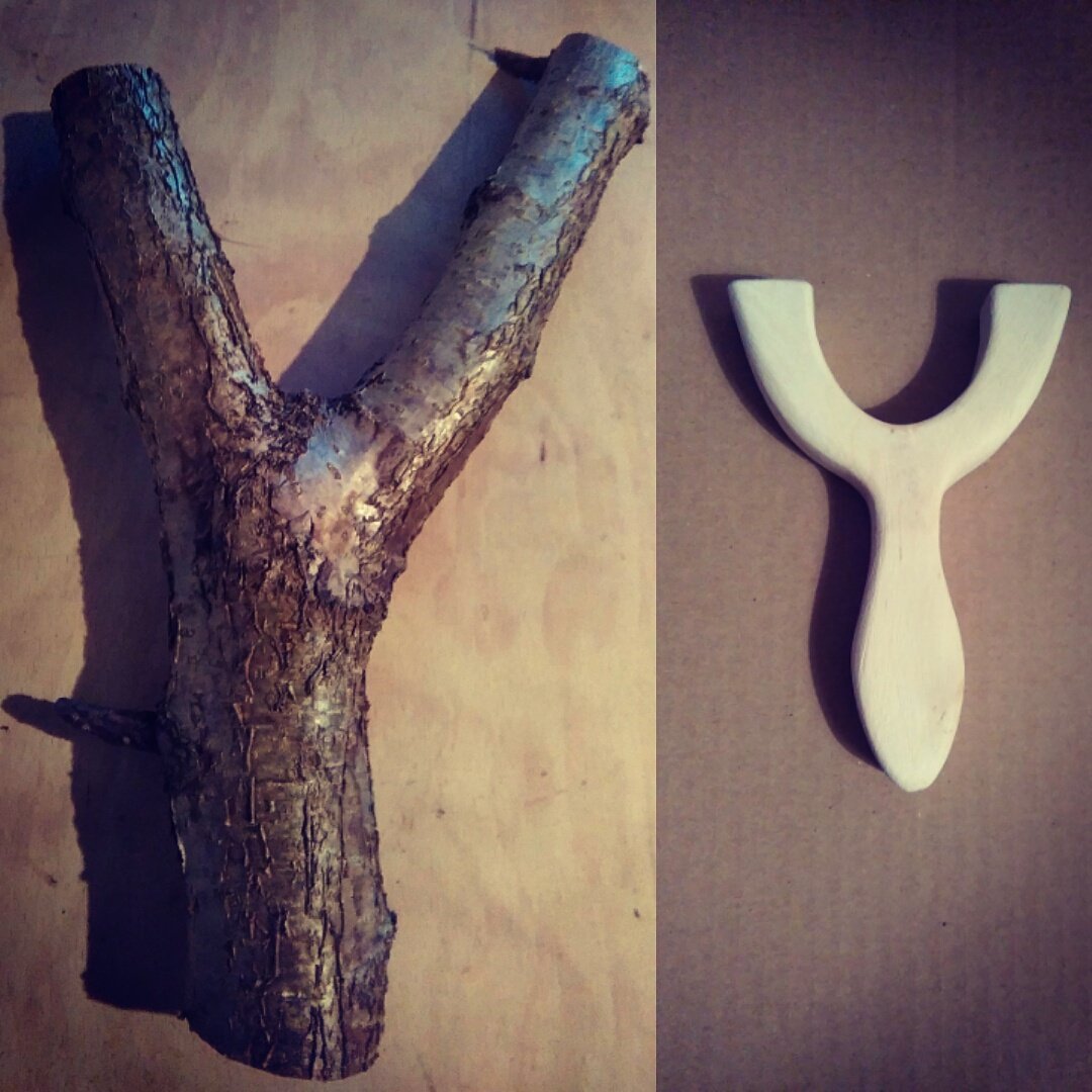 shanerear's tweet photo. Natural Hazel fork before/after needs some sanding before it's ready for linseed oil and bands
#catapult #slingshot https://t.co/b2mzg0J6Xv