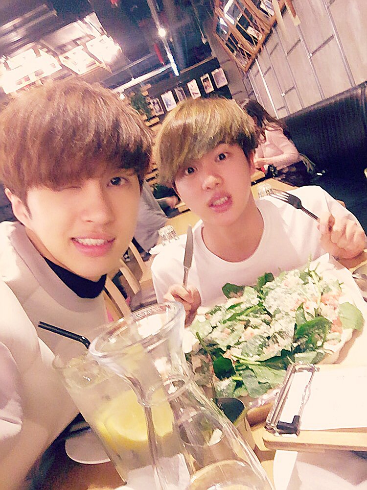 picture bts jin with vixx ken 160306 picture bts jin with vixx ken 160306
